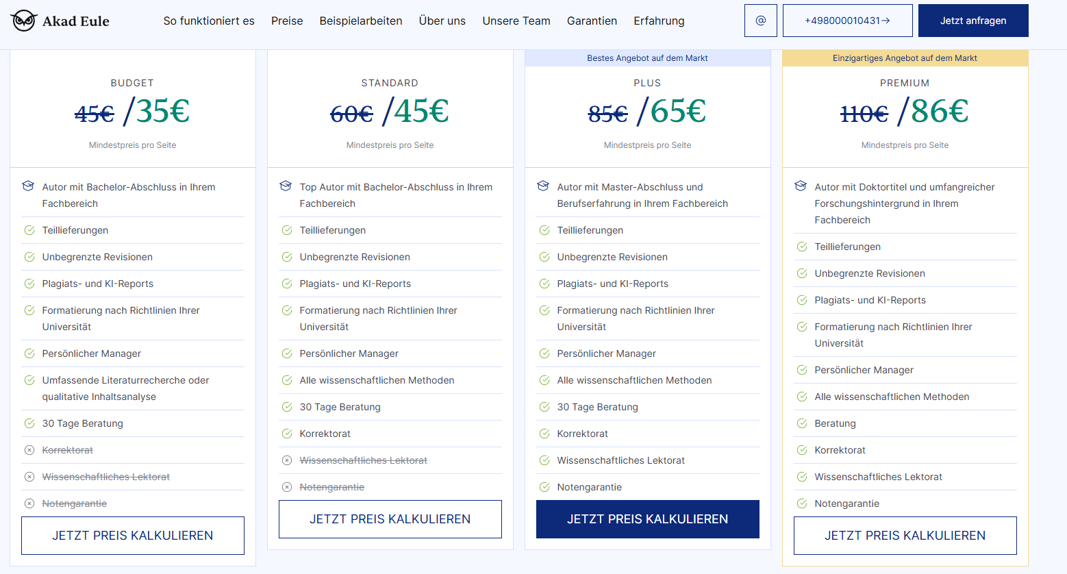 Transparenz und Preise von Akad-Eule