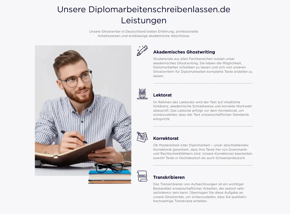 DiplomarbeitSchreibenLassen.de Leistungen