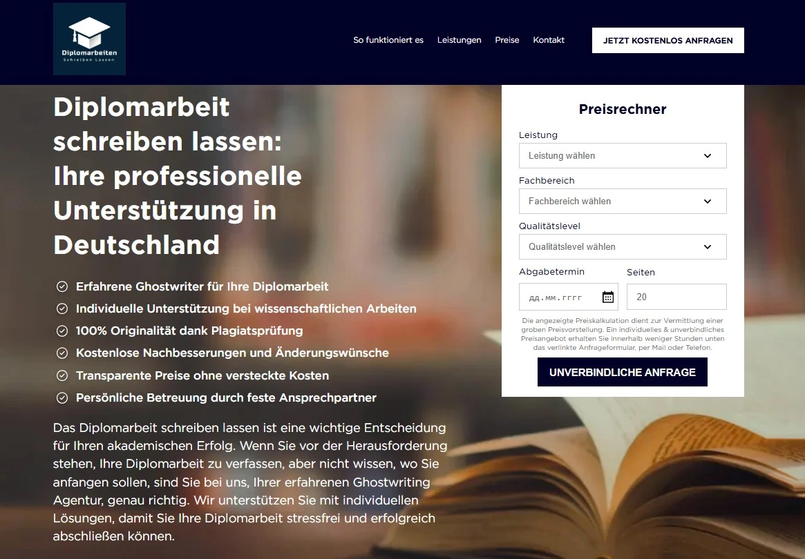 Ghostwriting Agentur DiplomarbeitSchreibenLassen.de