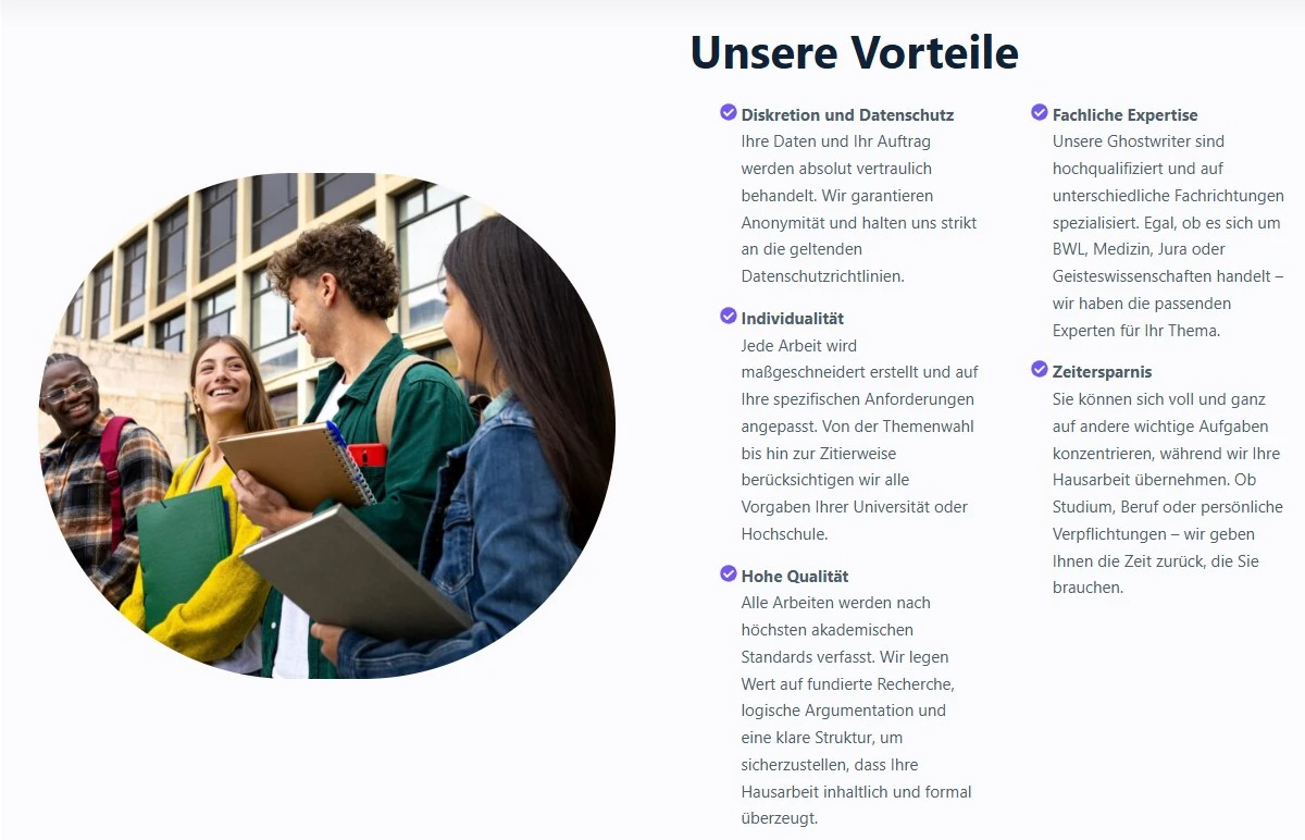 Vorteile von HausarbeitenGhostwriter.de